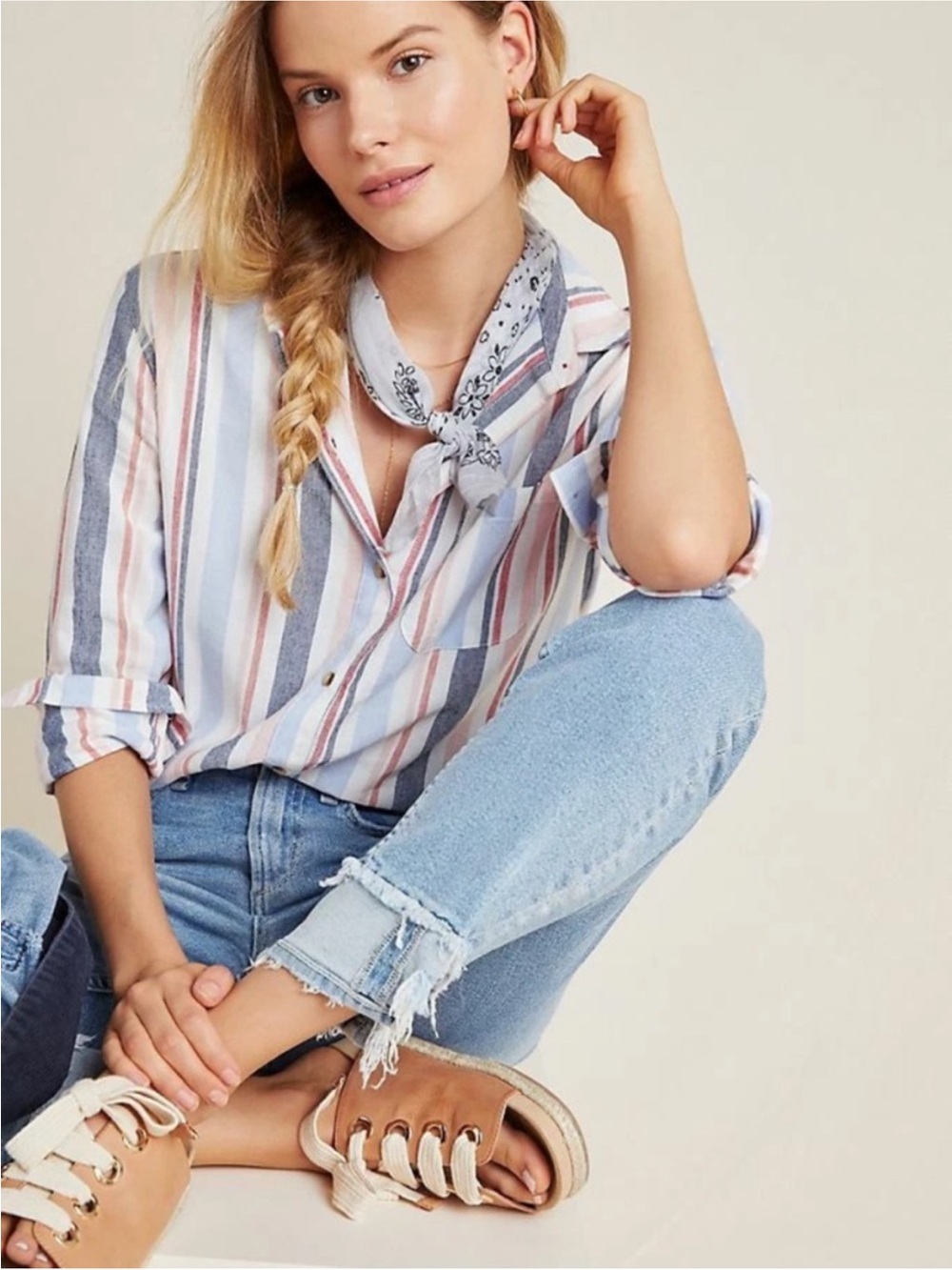 Anthropologie Maeve Chatham Button Down Shirt
